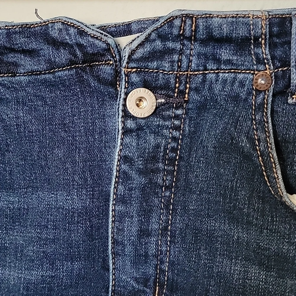 Free People She's All That Notch Mini Denim Skirt Size 29 Y2K 90's Country